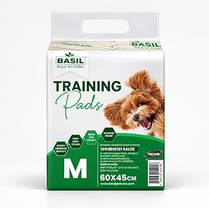 basil dogs training pads  ultra-absorbent amp leakproof pet pee pads  odor control non-slip stick-on tape  soft amp comfortable for indoor amp outdoor puppy training  45 x 60cm  50 pcs