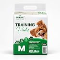Basil Dogs Training Pads | Ultra-Absorbent & Leakproof Pet Pee Pads | Odor Control, Non-Slip Stick-On Tape | Soft & Comfortable for Indoor & Outdoor Puppy Training | 45 x 60cm | 50 pcs