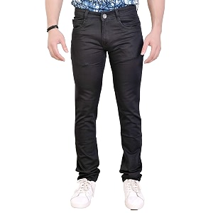 basilio cotton knitted fabric stretchable denim regular fit mid rise jeans pant for men