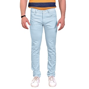 basilio cotton knitted fabric stretchable denim regular fit mid rise jeans pant for men