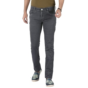 basilio cotton knitted fabric stretchable denim regular fit mid rise jeans pant for men