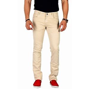 basilio cotton knitted fabric stretchable denim regular fit mid rise jeans pant for men