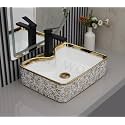 Impoarted Ceramic Wash Basin | Luxurious Wash basin Table Top Bathroom Sink Wash (19 x 14.5 x 5 INCH) NCTT-389