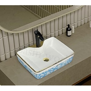 luxury table top sanitary ware  ceramic tabletop wash basin  countertop vessel sink  wash basin over counter for bathroom 19 x 14 x 5 inch novac-012