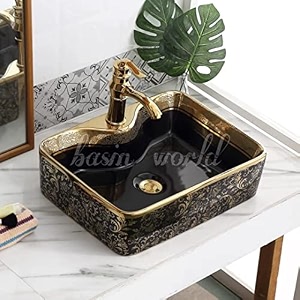 luxury table top sanitary ware  ceramic tabletop wash basin  countertop vessel sink  wash basin over counter for bathroom 19 x 14 x 5 inch novac-012