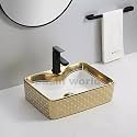 Luxury Table Top Sanitary Ware | Ceramic Tabletop Wash basin | Countertop Vessel Sink | Wash Basin Over Counter For Bathroom (19 x 14 x 5 INCH) NOVAC-012