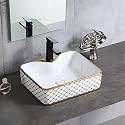 Latest Ceramic Wash Basin Countertop Tabletop Bathroom Sink Wash Basin (19 x 14.5 x 5 INCH) NC 825