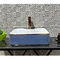 Luxury Table Top Sanitary Ware | Ceramic Tabletop Wash basin | Countertop Vessel Sink | Wash Basin Over Counter For Bathroom - GOLD BLUE (19 x 14 x 5 INCH) NCTT-117