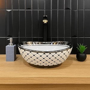 wash basin countertop  tabletop ceramic bathroom sink  wash basin over counter  wash basin for bathroom 16 x 13 x 6 inch nc 824