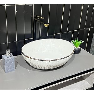 wash basin countertop  tabletop ceramic bathroom sink  wash basin over counter  wash basin for bathroom 16 x 13 x 6 inch nc 820