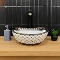 Wash Basin Countertop | Tabletop Ceramic Bathroom Sink | Wash Basin Over Counter | Wash Basin For Bathroom (16 x 13 x 6 INCH) NC 824