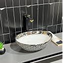 Wash Basin Countertop | Tabletop Ceramic Bathroom Sink | Wash Basin Over Counter | Wash Basin For Bathroom (16 x 13 x 6 INCH) NC 822