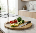 BASKBY Mango wood oval chopping board for
