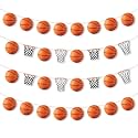 Basketball Banner Party Decorations,4Pcs Basketball and Hoop Hanging Banner Set for Boys Men Slam Dunk Game Sports Theme Birthday Party Supplies