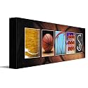 BASKETBALL Custom Photo Name Art | Premium Stretched Canvas | 36”x12"