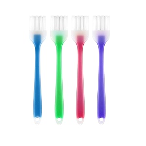 baskety silicone basting brush set for oil butter sauce amp baking  heat resistant food grade pastry brushes for cooking bbq grilling  random color pack of 4