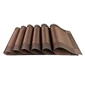 Baskety Dining Table Decorative Premium Washable Woven PVC Table Mats Non-Slip Heat Resistant Dining Placemats for Kitchen, Dining Room, Restaurant, Home Décor – Brown (Set of 6, 45x30 cm)