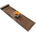 Baskety Pack of 2 Brown Table Runner Waterproof 180x30 cm Heat-Resistant Non-Slip Runners Washable Dining Room Table Décor, for Kitchen, Party, Coffee Table and Home Decoration