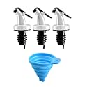 Baskety Leakproof Oil & Vinegar Pourer with Folding Funnel Spill Resistant Kitchen Bottle Cap (1 Piece)