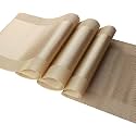 Baskety Waterproof Premium Washable Non-Slip PVC Dining Table Long Runner Heat Resistant Decorative for Dining Room, Restaurant, Kitchen, Party and Home Decor - Gold, 180x30 cm (Pack of 1)