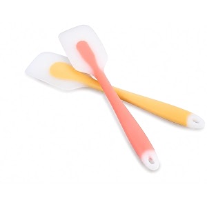 baskety silicone flexible cooking spatula with stainless steel core utensil non-stick - pack of 2 random color