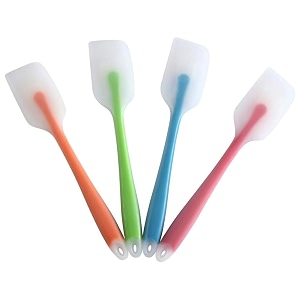 baskety silicone flexible cooking spatula with stainless steel core utensil non-stick - pack of 4 random color