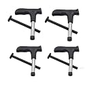 Baskety Stainless Steel Coconut Opener Driller Knife Tool with Cleaning Stick Easy Fresh Coconut Water Opener Meat Remover (Pack of 4)