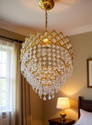 Baslash Beautiful Imported Crystal Chandelier Jhoomer Ceiling Hanging Lamp Chandelier Ceiling Lamp