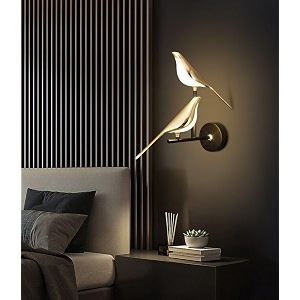 golden two bird home decore led fancy wall lightnight lampdecorative lampliving roomcolorwarm whitenatural whitecold white