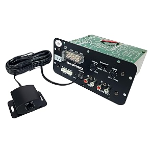 baspro amp-02 dc-12v 130w rms mosfet based class-ab mono channel amplifier with wired remote bassvolume control for replacement diy project and making active subwoofer enclouserbass tube etc