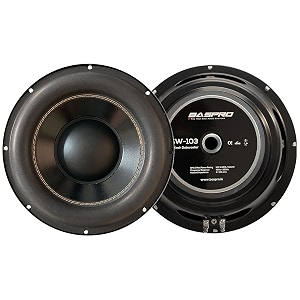baspro sw-103 black 10 inch 160w rms  1300w max power with 4 ohm subwoofer suitable for automotive home amp commercial audio upgrade