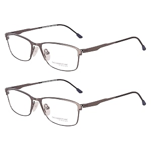 bass baritone semi-rimless rectangular unisex spectacle frame - g045x250 mm pack of 2