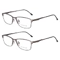 Bass Baritone Semi-Rimless Rectangular Unisex Spectacle Frame - G045X2|50 mm (Pack of 2)