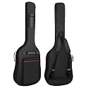 Bass Guitar Case 7mm Padding Bass Guitar Bag Waterproof Electric Bass Bag, Electric Bass Gig Bag Bass Case Backpack with Neck Strap and Pockets, Black&Red Line