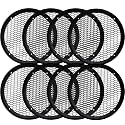 Bass Rockers 6.5" Metal Speaker Grill Cover Heavy-Duty Honeycomb Mesh Protective Grille Guard, Universal Fit for 6.5" Car Audio Door Speakers & Custom Boxes, Matte Black, 4-Hole Mount (8 Pack)