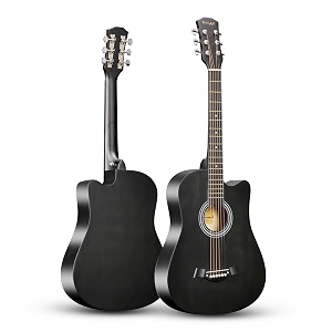 bass wood j-210 smoky black acoustic guitar cutaway shape 38 inch with truss rod