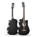 Bass Wood J-210 Smoky Black Acoustic Guitar, Cutaway Shape 38 Inch, With Truss Rod