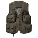 BASSDASH Men's Women's Utility Fishing Cargo Vest Outdoor Safari Photography Work Vest with Multi Pockets Mesh Back FV14