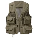 BASSDASH Men's Women's Utility Fishing Cargo Vest Outdoor Safari Photography Work Vest with Multi Pockets Mesh Back FV14