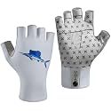 BASSDASH Unisex UPF 50+ Half Finger Sun Gloves Fingerless Breathable UV Protection for Fishing Hiking Kayaking Rowing FG02