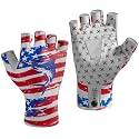 BASSDASH Unisex UPF 50+ Half Finger Sun Gloves Fingerless Breathable UV Protection for Fishing Hiking Kayaking Rowing FG02