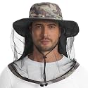 BASSDASH Unisex UPF 50+ Mosquito Net Hat with Neck Flap FH17