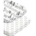 Bassinet Fitted Sheet Set - Beige Trees&amp;Leaf, Universal Fit for Baby Boys and Girls, Soft and Durable, Compatible with Halo, Mika Micky, Baby Delight, and More
