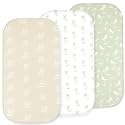 Organic Bassinet Sheets 3 Pack, 33x17 Fitted Sheet for Boys &amp; Girls, Soft 100% Jersey Cotton, Universal Fit for Halo Bassinest, Baby Delight, Graco, Oval &amp; Rectangle Mattress