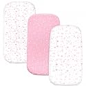 Organic Bassinet Sheets 3 Pack, 33x17 Fitted Sheet for Boys &amp; Girls, Soft 100% Jersey Cotton, Universal Fit for Halo Bassinest, Baby Delight, Graco, Oval &amp; Rectangle Mattress