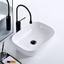 BASSINO 14x10x5 Inches Ceramic Wash Basin |Table Top Washbasin |Wash Basin Counter Top | Ceramic Sink Wash Basin | Ceramic Basin For Bathroom, Kitchen, Dining Room, Living Room(Glossy)