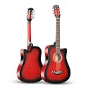 Basswood J-210 Red Acoustic Guitar, Cutaway Shape 38 Inch, With Truss Rod