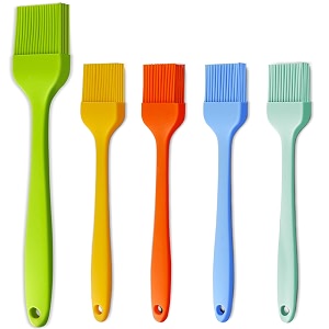 basting brush silicone heat resistant pastry brushes spread oil butter sauce marinades for bbq grill barbecue baking kitchen cooking baste pastries cakes meat desserts dishwasher safe set of 4