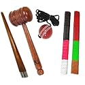 Bat Knocking Kit: Wooden Mallet Hammer for Knocking, 2 Rubber Bat Grips, Gripper Cone to add Grip to Cricket Bat & Knocking Hanging Ball Enhance Bat Durability & Handle Comfort