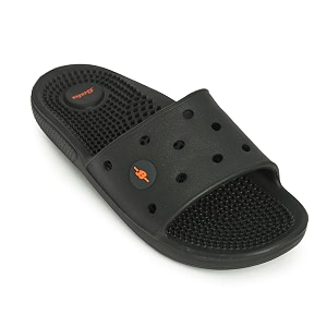 Bata Mens Massage Slippers Grey Textured Footbed